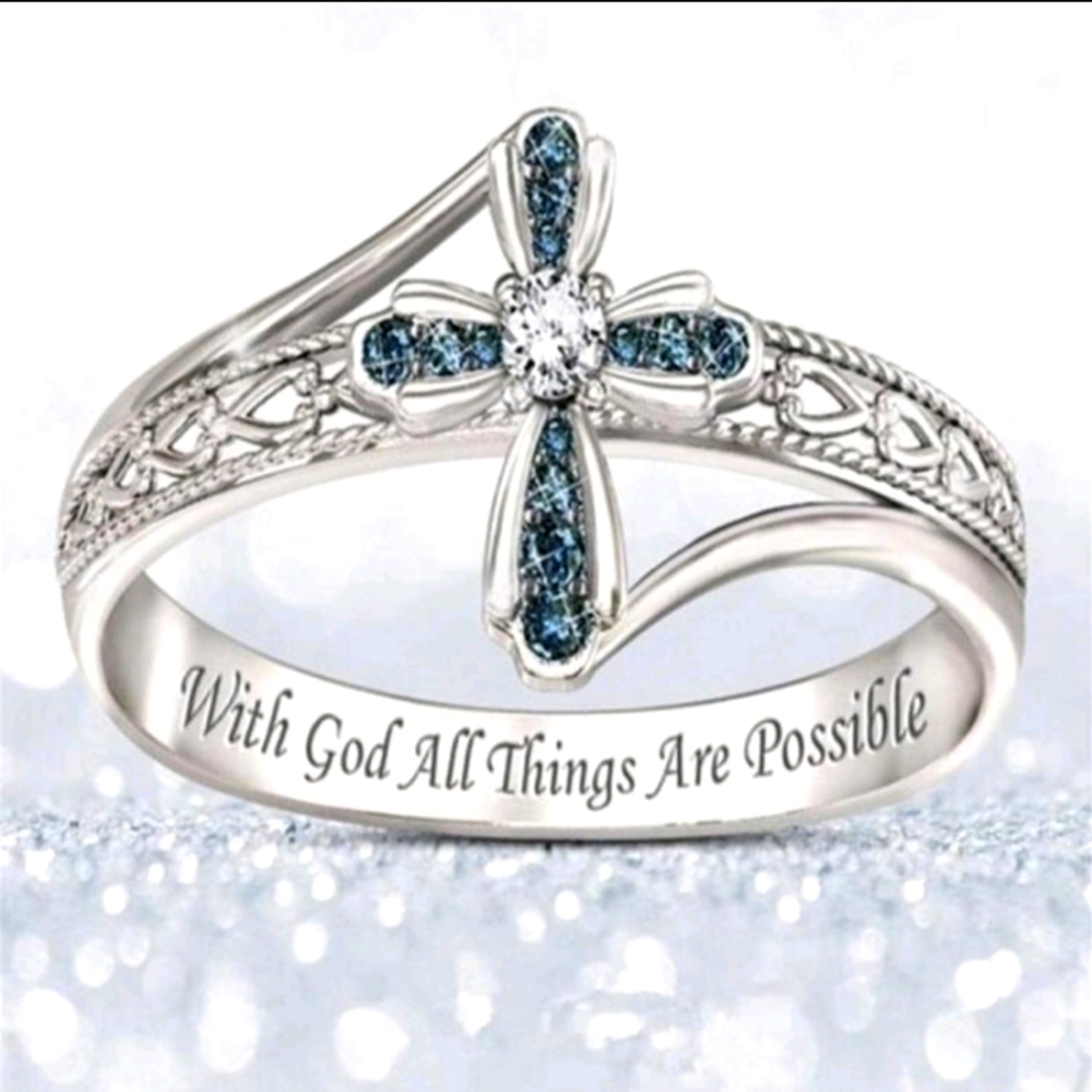 Nib Cross Engraved Ring Size 7 - Picture 3 of 7